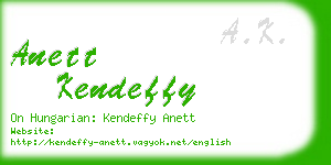 anett kendeffy business card